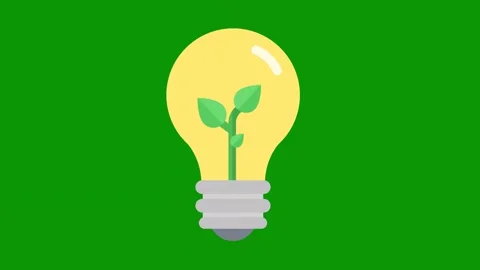Green screen background light bulb plant inside animated chromakey background Vídeos de archivo 314067172