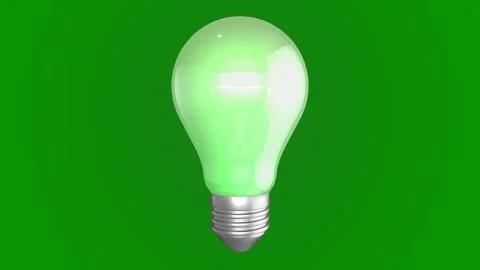 Green screen background light bulb animated chromakey background cartoonish Stock Footage 314067222