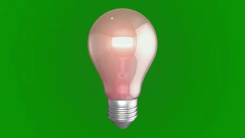 Green screen background light bulb animated chromakey background cartoonish Stock Footage 314067223