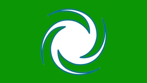 Green screen background logo circle blue the letter o animated chromakey Stock Footage 314067661