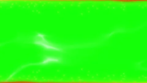 Green screen background with orange border. Chroma key backdrop for video Stockbeeldmateriaal 340118747