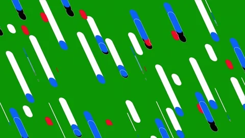 Green screen background red, blue stripes circles several black dots field red 库存影片 314067880