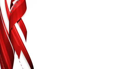 Green screen background red bow ribbon animated chromakey background composition Stock Footage 314067530