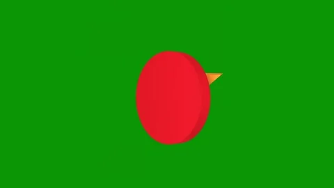 Green screen background red circle play button object yellow dot animated Video stock 314067509