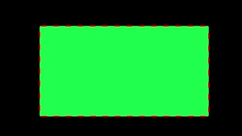 Green screen background, with red dashed, border overlay for, chroma key co.. Vidéo 334395881