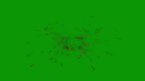 Green screen background red firework bunch fireworks lots birds flying around Stock Footage 314067522