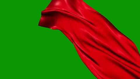 Green screen background red heart flag flying the wind cloth air animated Stock Footage 314066894