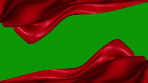 Green screen background red ribbon around wavy border black arrow animated Stock Footage 314066907