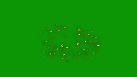 Green screen background sparkle the middle gold fireworks animated chromakey Video stock 314066883