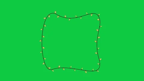 Green screen background with a string of hanging festive lights. Stock Footage 306771206