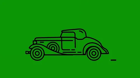 Green screen background toy car drawing black animated chromakey background Stock Footage 314067525