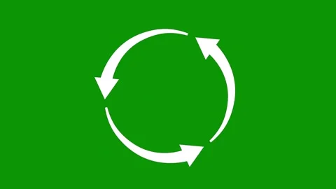 Green screen background triangles circle arrow the middle recycling symbol Stock Footage 314067773