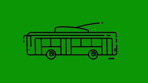 Green screen background truck bus icon animated chromakey background layers Stock Footage 314066736