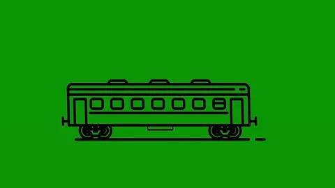 Green screen background two eyes one eye open black outline train icon bus Stock Footage 314067514