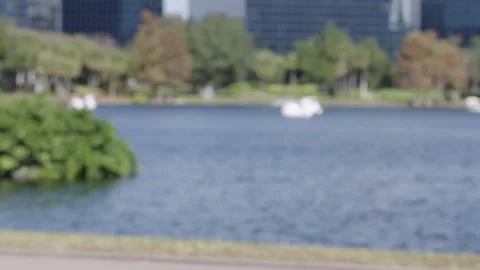 Green Screen Background Video 75mm Blurred Shot of City Park 2 Stock Footage 260735322