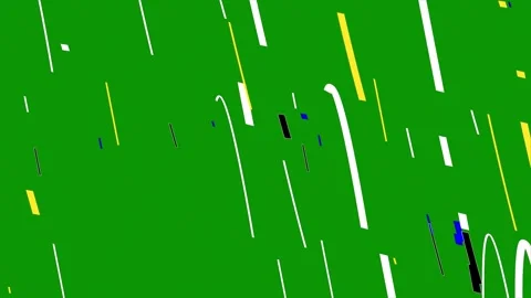 Green screen background yellow blue lines many different colored clock anrain Stockbeeldmateriaal 314067884