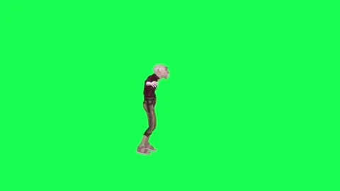 Green screen bald old man dancing happy, left angle chroma key Stock Footage 259824538