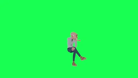 Green screen bald old man sitting talking front angle chroma key Stock Footage 259824572