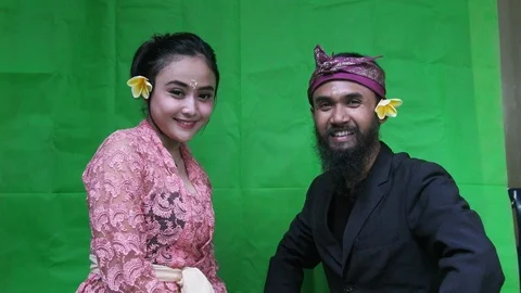 Green Screen Balinese Couple Stock Footage 124726372