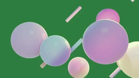 Green screen ball blue bunch balloons floating in the air circle middle Stock-Footage 336051891