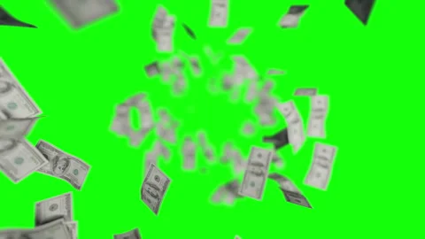 Green screen banknote dollar spin fly through Stock Footage 254657792