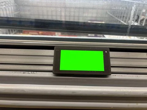 Green Screen Bar Code Food Code on Grocery Store0 库存照片