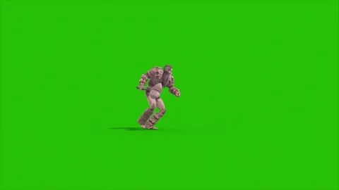 Green Screen Barbarian Warrior Walks Side 3D Animation Rendering CGI 4K Stock Footage 340222277