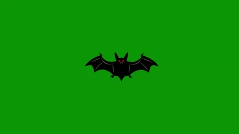 Green screen bat flying over city skyline animated chromakey layers Stock Footage 314068330