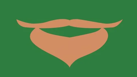 Green screen beard mustache an orange layers illustration colorful motion 스톡 동영상 335147227