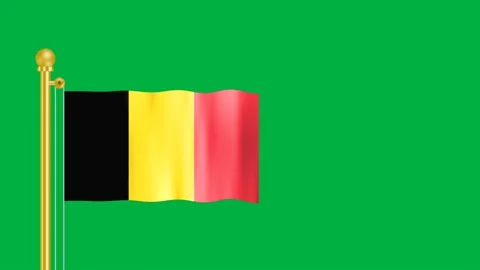 Green screen Belgium flag Stock Footage 197036058
