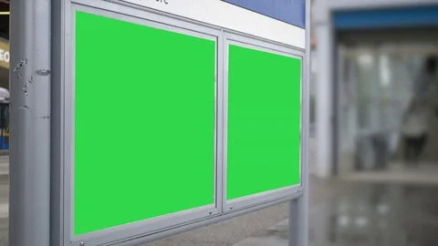 Green Screen Billboard Blank Panels Advertisements Boards Bus Station Terminal Vidéo 80176708