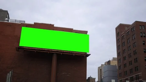 Green Screen billboard comp in downtown city Stock Footage 85108885