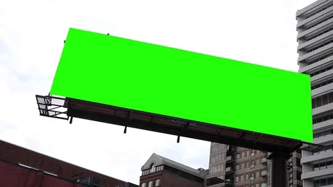 Green Screen billboard comp in urban metropolitan city area Stock Footage 85108474
