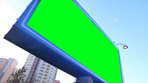 Green screen billboard on urban, city li... | Stock Video | Pond5