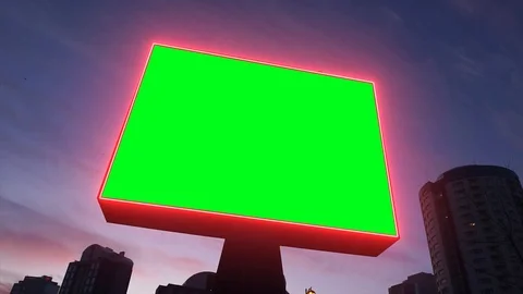 Green screen billboard on urban, city li... | Stock Video | Pond5