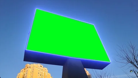 Green screen billboard on urban, city li... | Stock Video | Pond5