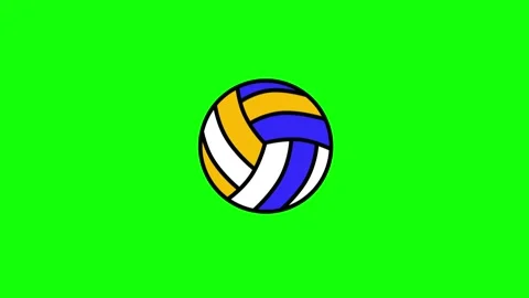 A green screen with black and white logo on it volleyball ball background Stock Footage 345497002