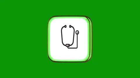 Green screen black arrow icon background square hook button knife fork animated Stock Footage 314067304