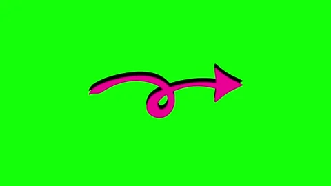 A green screen with black background and red arrow on it bird flying in the Vídeo Stock 346142902