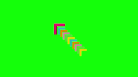 A green screen with black background and an image of red blue arrow pointing 스톡 동영상 346200162