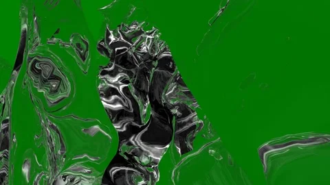 Green screen black cat broken glass background paint swirls some lines border Stock Footage 314066808