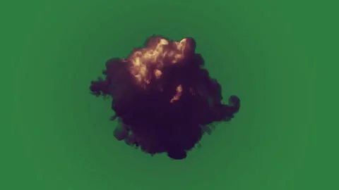 A green screen with black dot on it and hole in the center fire middle cloud Stock Footage 335977969