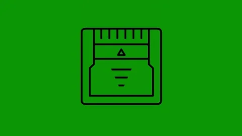 Green screen black outline battery line drawing bottle water icon animated Video stock 314068485