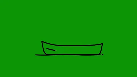 Green screen black outline face smiling animated chromakey movement Stock Footage 314068483