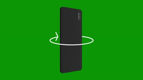 Green screen black phone image circle around cell animated chromakey Stock Footage 314067981