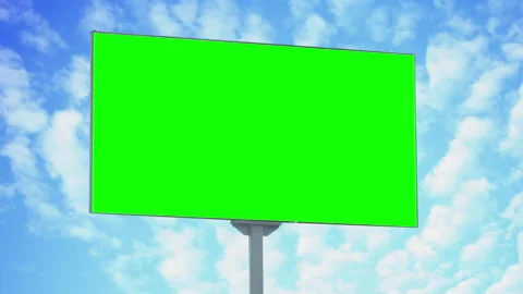 Green screen blank billboard with chroma key Stock-Footage 144367678