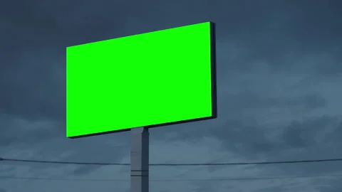 Green screen blank billboard with chroma key Stock-Footage 156207978