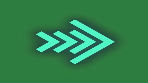 Green screen blue arrow icon on movement motion cartoonish layers creative Stock Footage 335979070