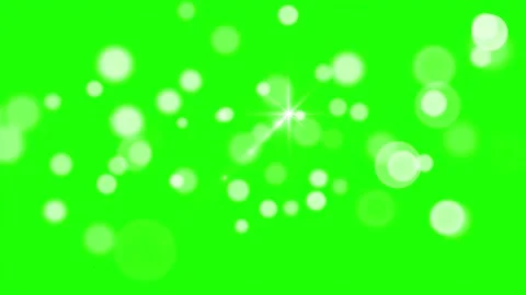 Green Screen Bokeh Particles with Glowing Star Flare Effect Stock Footage 327315698