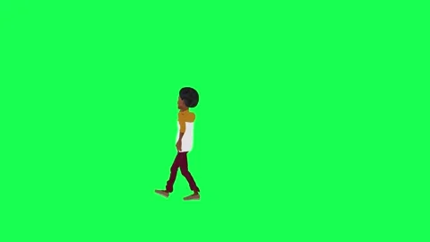 Green screen boy talking on the phone while walking, left angle chroma key Video stock 259824103